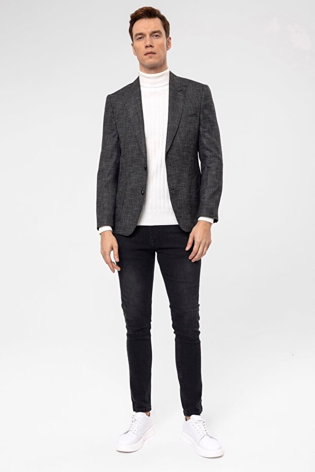 Slim Kalıp Armürlü Ceket - 2