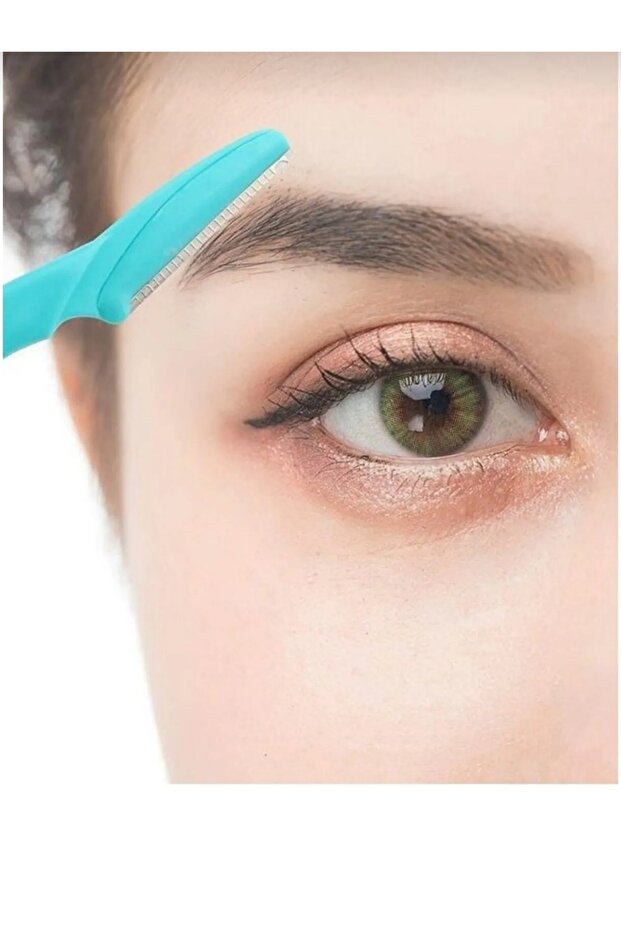 12 Adet Pembe Mavi Sarı Kaş Usturası Ve Yüz Jileti Prefosyonel Aleti - 4