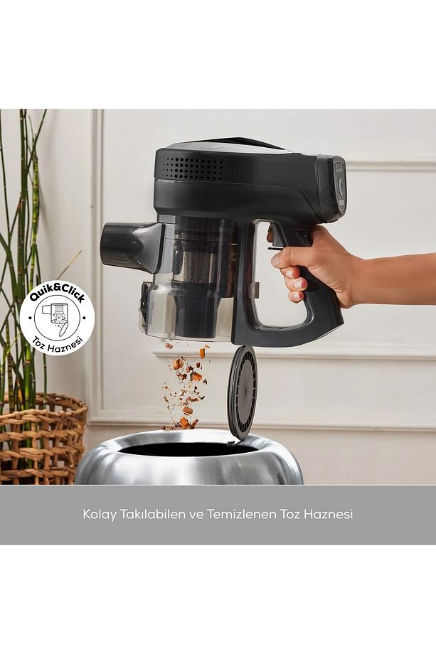 Vantuz Power Pro Hepa Filtreli 2 in 1 Şarj Edilebilir Dik Süpürge Matte Black Silver - 3