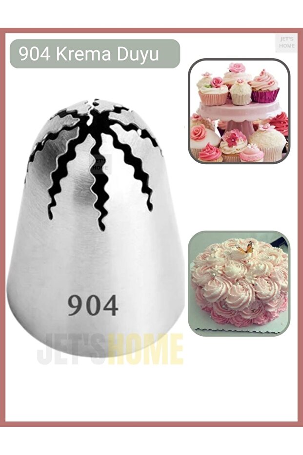 904 Closed Star Cream Duyu Cupcake, Cake and Cheesecake Decorating Tip Stainless Steel 36X27X48 mm