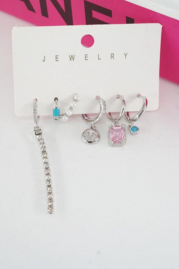 Women's Vip Series Special Design Baguette Zircon Stone 6-Piece Earring Set