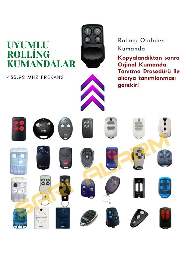 Rolling (NİCE, BFT, HİLAND, FAAC VB) Olabilen Fıx Akıllı Kumanda Garaj Kepenk Bariyer Kumandası - 3