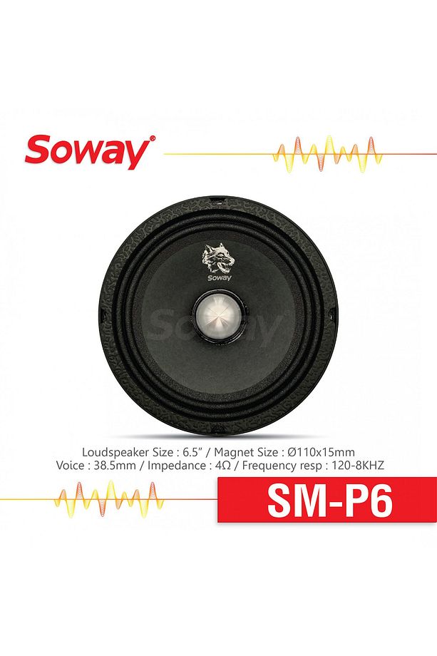 SOWAY SM-P6 16 CM KURŞUN GÖBEK MİDRANGE 300W 100RMS OTO HOPARLÖR (2 ADET) - 4