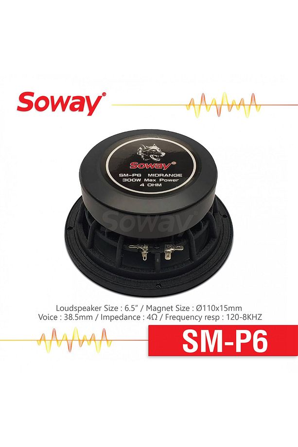 SOWAY SM-P6 16 CM KURŞUN GÖBEK MİDRANGE 300W 100RMS OTO HOPARLÖR (2 ADET) - 6