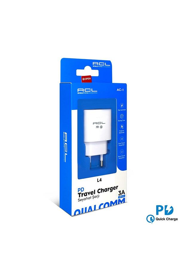 Ac-1 L4 PD Quick Charge 3A Seyahat Şarj Aleti - 1