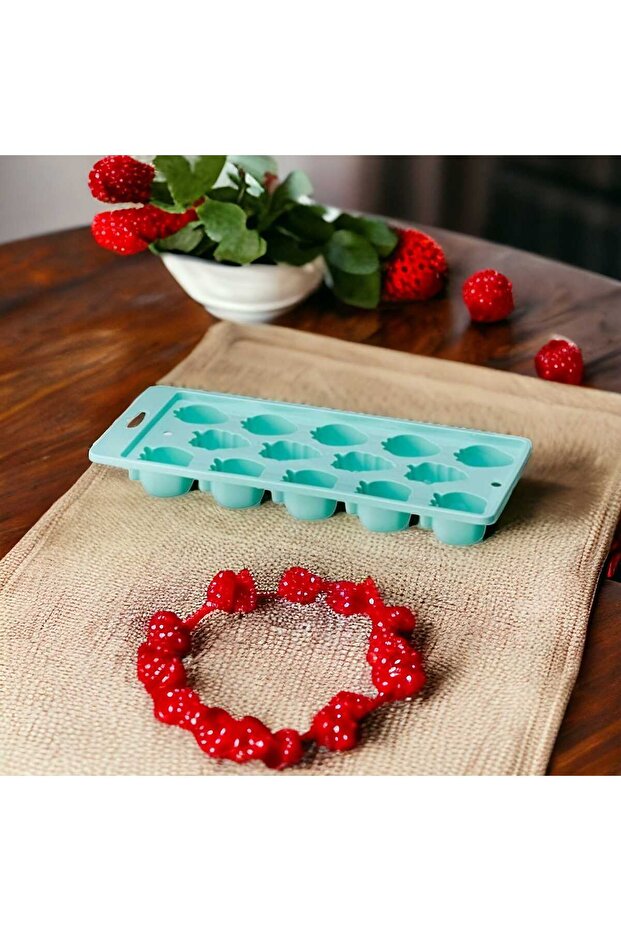 صندوق ثلج بلاستيكي بنمط الفاكهة مكون من قطعتين - 1