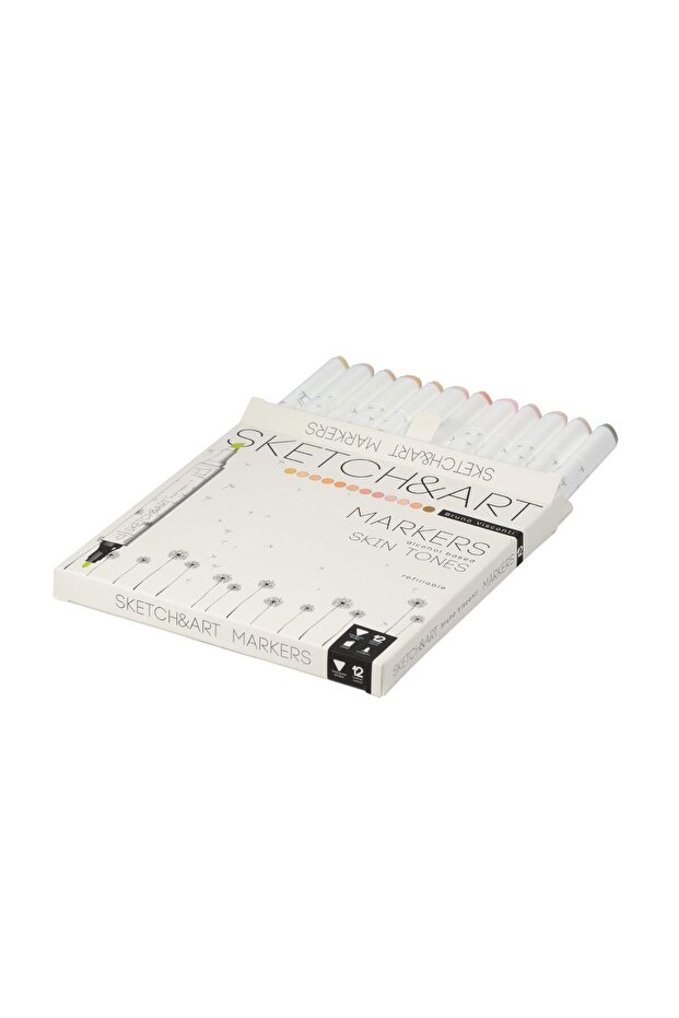 Sketch & Art Çift Taraflı Marker Kalem 12 Renk-portre - 2