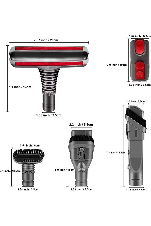 Dyson V15,V11, V10, V8 V6 V7 Dik Süpürge Uyumlu Fırça Aksesuar Seti - 3
