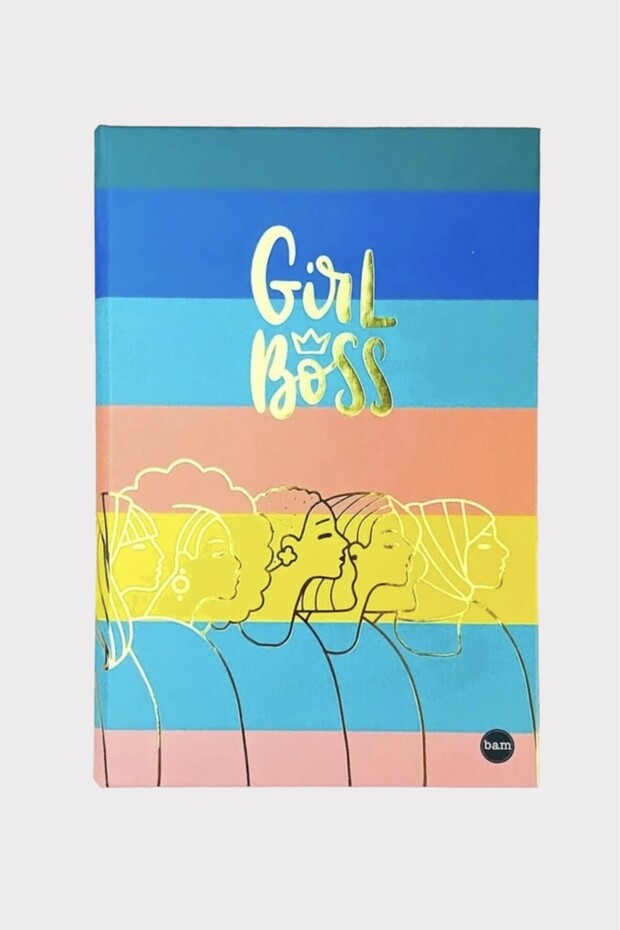 Lastikli Çizgisiz Defter - Renkli Girl Boss - 1