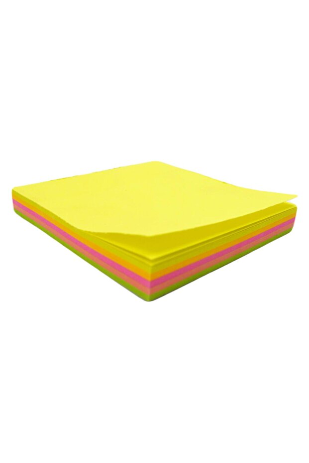 Memo Stick Notes 75x75 mm Küp Neon Yapışkanlı Not Kağıdı 100 Yaprak 4 Adet 12042 - 4
