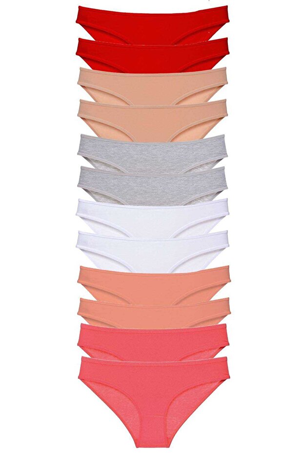 12 Pieces Super Eco Set Lycra Women's Slip Panties Set 5