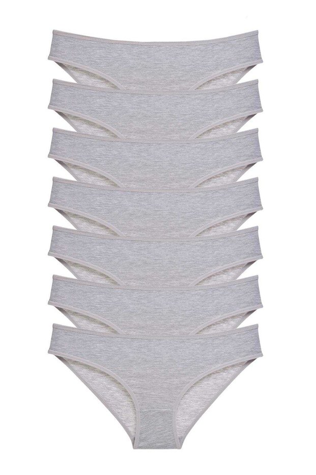 7pcs set Stretch Fabric women slip panties gray