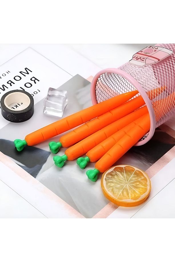 5 Adet 0,7 Uçlu Kalem Seti Kaktüs , Karpuz , Havuç , Mısır , Ananas Model Versatil Kalem Seti - 3
