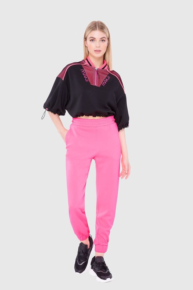 Manı Manı Baskılı Crop Sweatshirt - 1