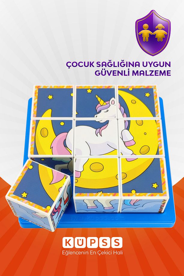 Unicorn Küp Puzzle - 6 Farklı Yapboz - 2