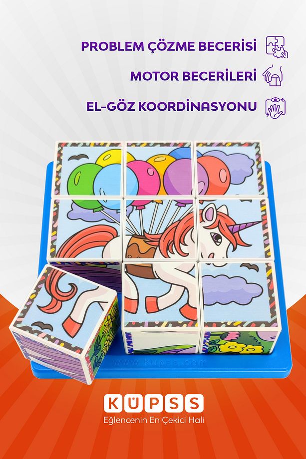 Unicorn Küp Puzzle - 6 Farklı Yapboz - 5