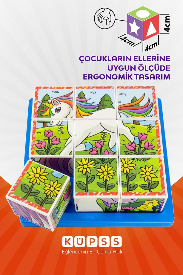 Unicorn Küp Puzzle - 6 Farklı Yapboz - 6