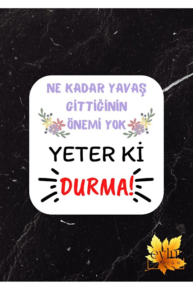 Yeter Ki Durma Printed Special Design Printed MDF A Quality Square Coasters