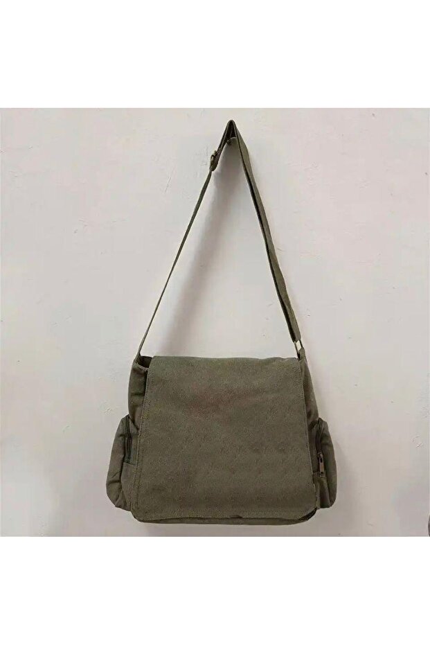 حقيبة ساعي البريد الكاكي - 5