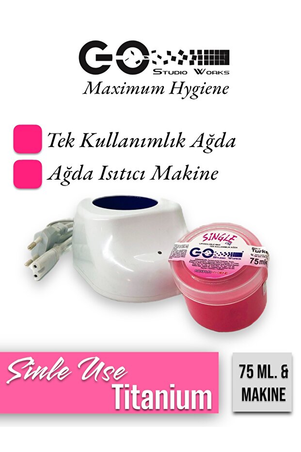 Ağda Isıtıcı + 1 Adet Tek Kullanımlık GO Studio Works Titanium Konserve Ağda Single Use - 1
