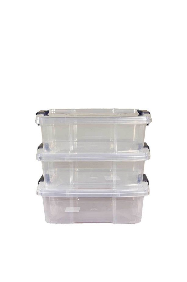 Q-lear Box 3,5 L Kilitli Şeffaf Saklama Kutusu Seti -3'lü - 3