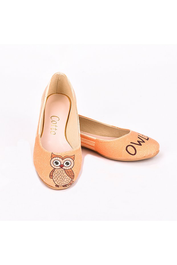 Printed Colorful Linen Women's Ballerinas