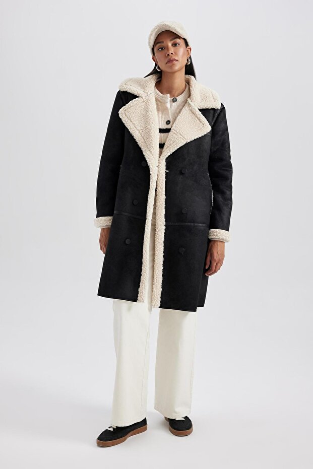 Regular Fit plüss bélés velúr kabát Parka A1305ax23wn - 5