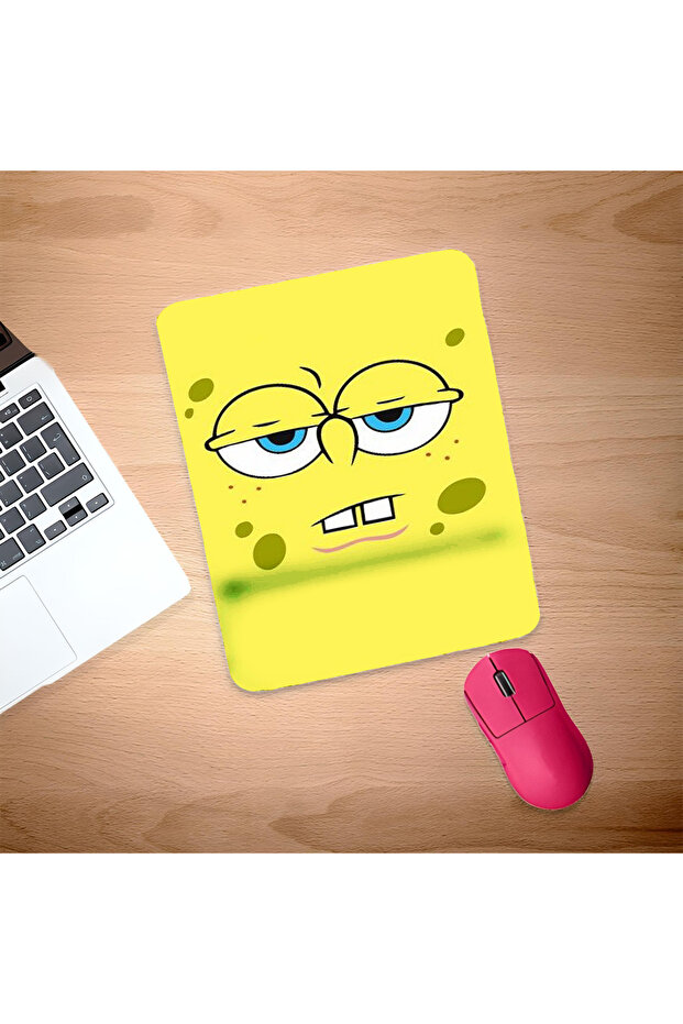 Yellow Sponge Rectangular Mouse Pad with Wrist Support - 1