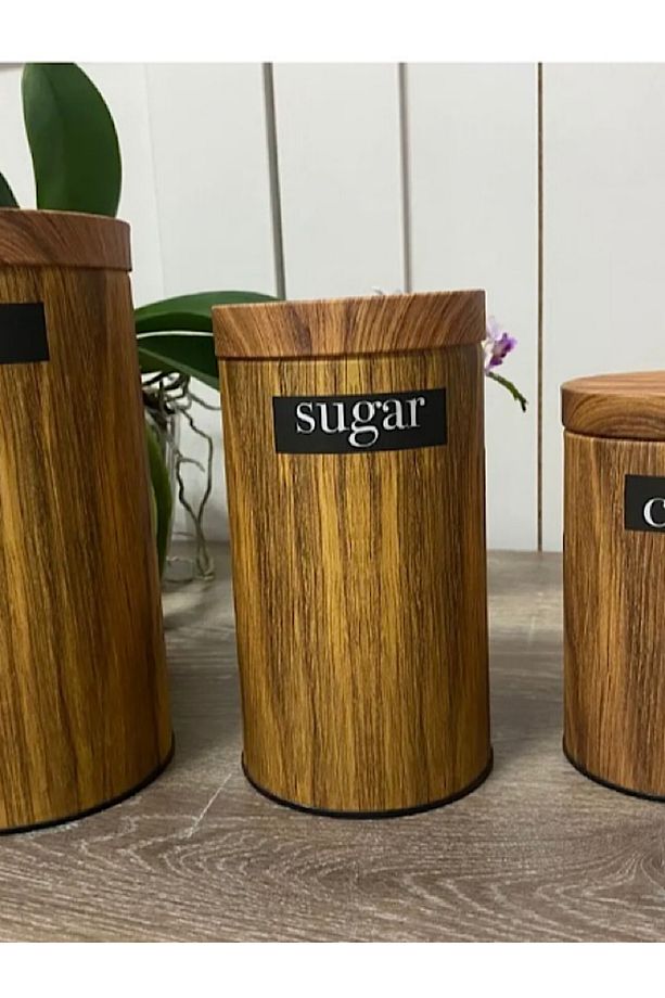 Elegans 3lü Kavanoz Seti-çay Kahve Şeker Saklama Kutusu - 1