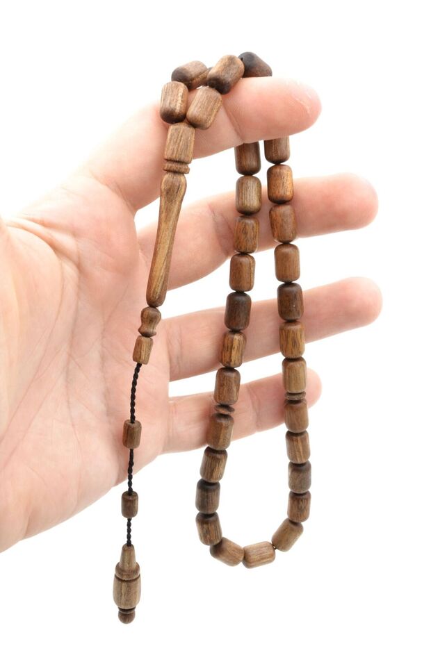 مسبحة من خشب الجوز مقطوعة بكبسولة كبيرة الحجم مع نظام عمل رئيسي - 4