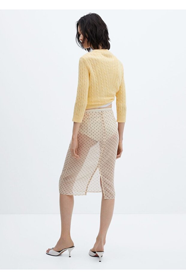 Yarı Transparan Puantiyeli Etek - 4