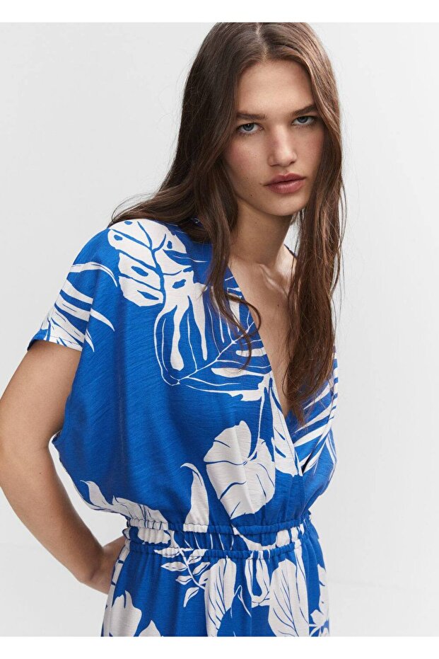 Tropikal Baskılı Tulum - 7