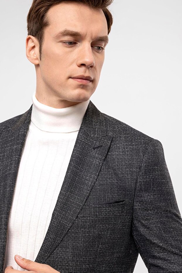 Slim Kalıp Armürlü Ceket - 5