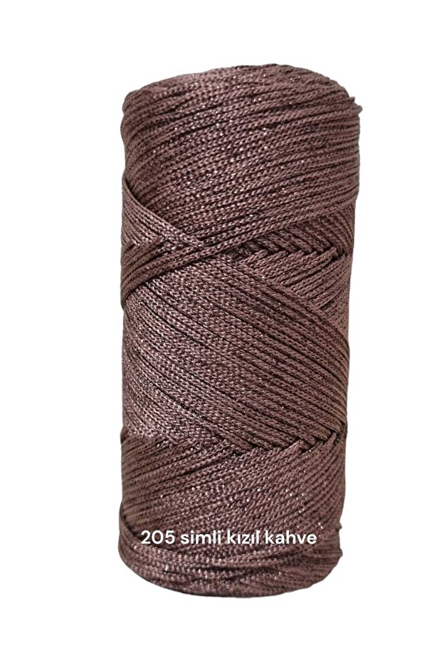 Simli makrome ipi 200gr kristal makrome ipi çanta ipi örgü ipi runner  örgü ipi no3 -1mm makrome ipi - 1