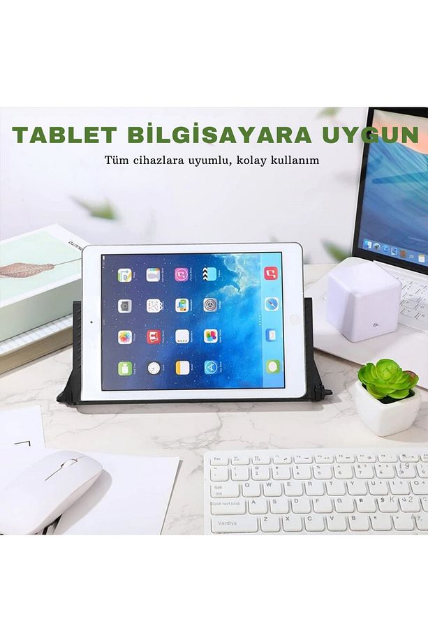 Monitor Tv Üstü Raf Portatif Katlanır Düzenleyici Projeksiyon Rafı Telefon Tablet Standı - 3