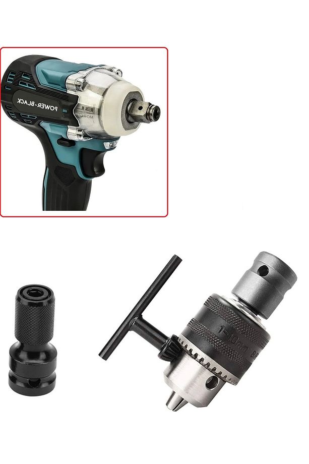 darbeli somun sökme makinesi için metal Mandren ve vidalama  bits Adaptör seti 1/2 hex dönüştücü - 1