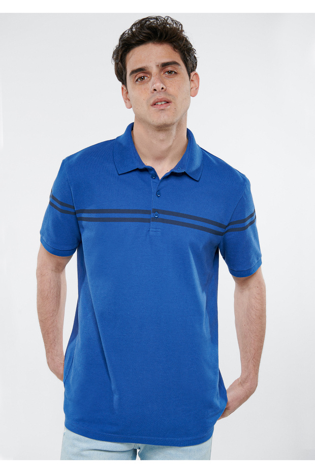 Navy Blue Polo T-Shirt Regular Fit / Normal Cut 0611532-70719