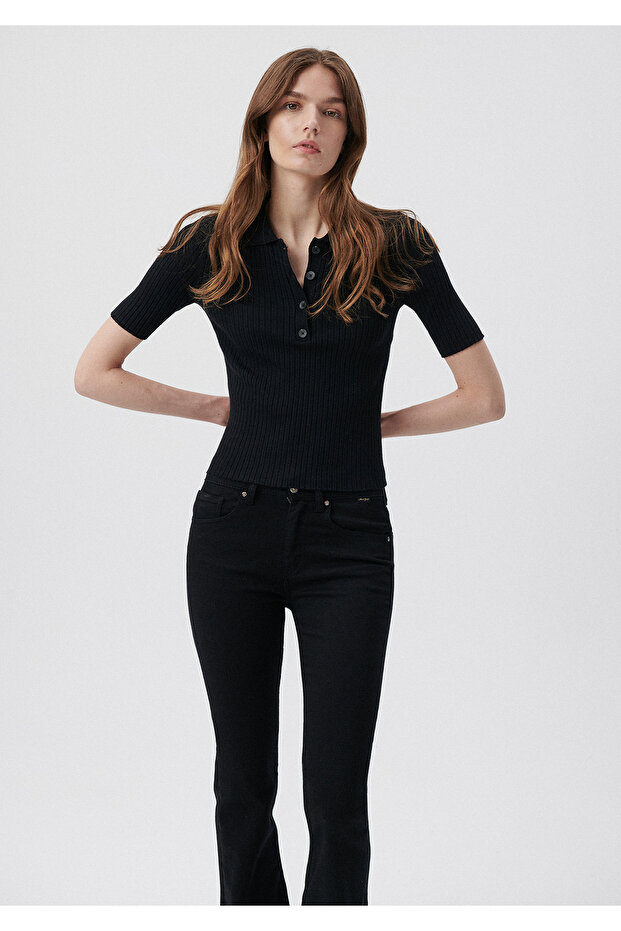 Polo Neck Black Knitwear Fitted / Fitted Cut 1710327-900