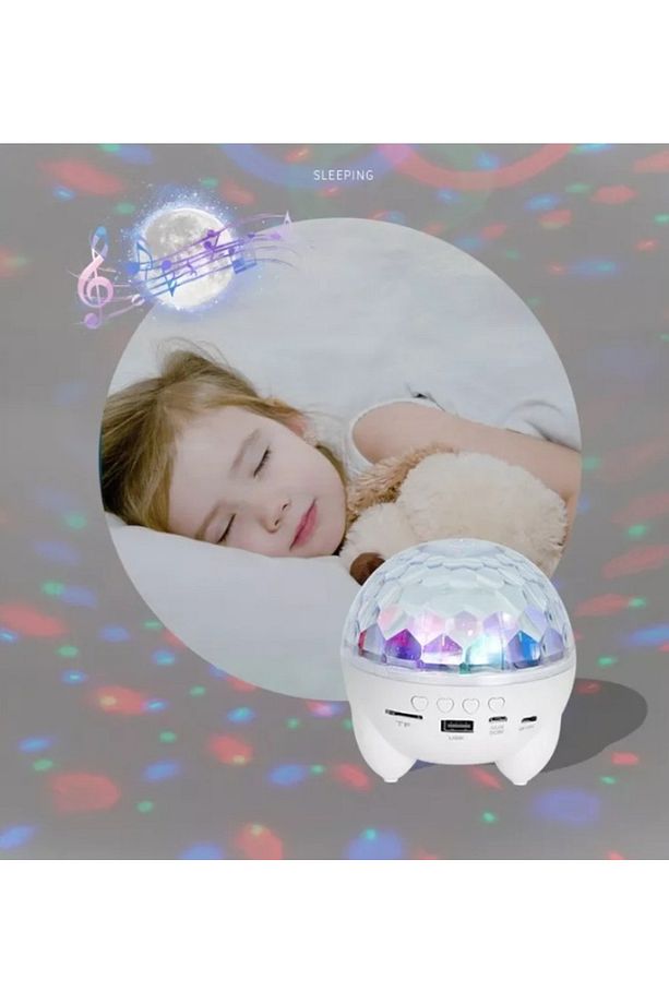 Mini Star Master Şarjlı Hoparlör Rgb Led Disko Ses Topu Projeksiyon Yıldızlı Masa Ve Gece Lambası - 6