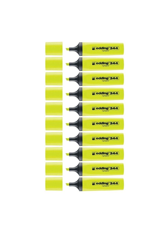 EDDİNG E-344 FOSFORLU KALEM SARI 10 ADET - 1