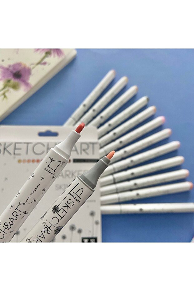 Sketch & Art Çift Taraflı Marker Kalem 12 Renk-portre - 7