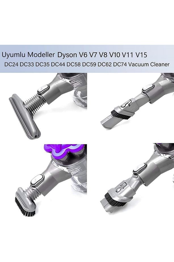 Dyson V15,V11, V10, V8 V6 V7 Dik Süpürge Uyumlu Fırça Aksesuar Seti - 4
