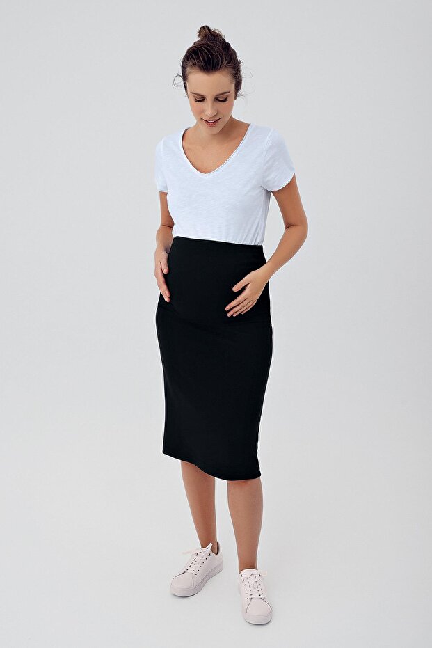 Adjustable High Waist Stretchy Pencil Maternity Skirt