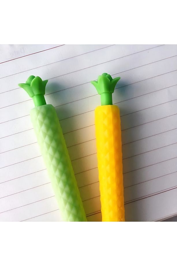 5 Adet 0,7 Uçlu Kalem Seti Kaktüs , Karpuz , Havuç , Mısır , Ananas Model Versatil Kalem Seti - 6
