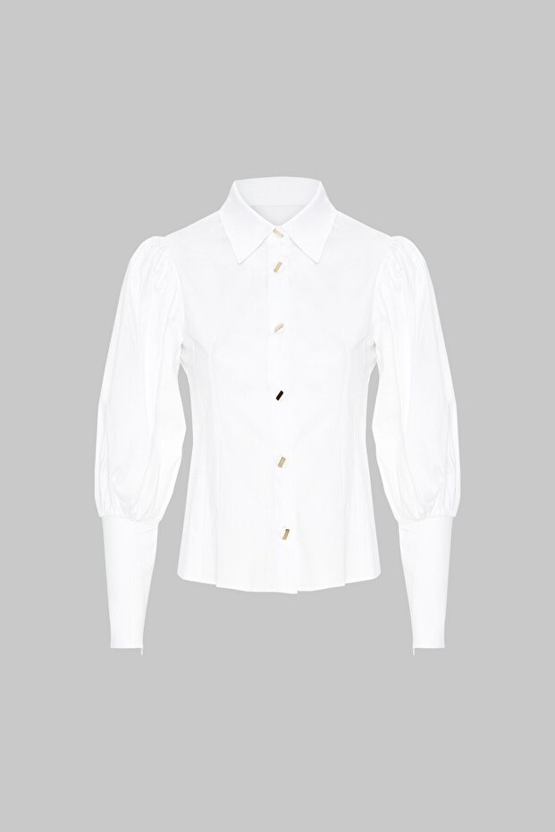 Button Detailed White Shirt
