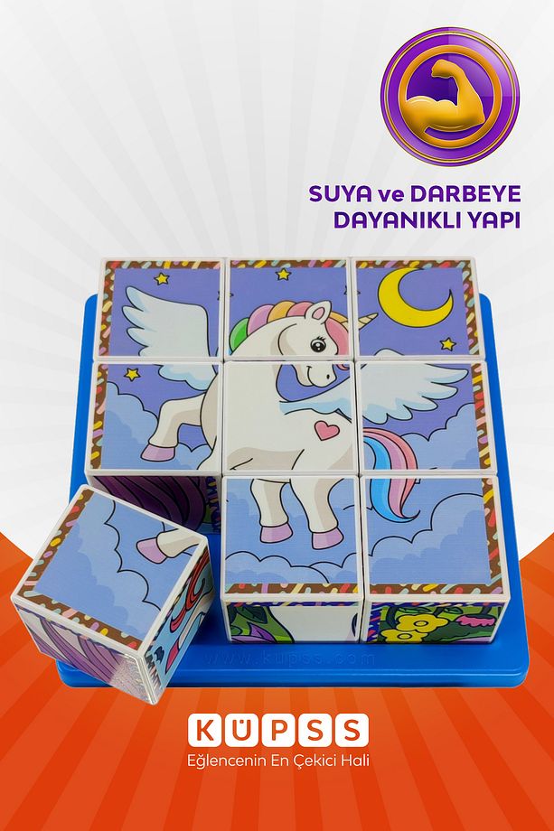 Unicorn Küp Puzzle - 6 Farklı Yapboz - 4
