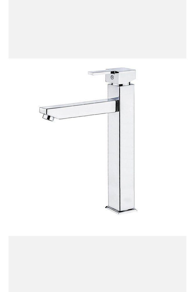 Bowl Sink Faucet Square Design Bowl Fixture High Model Bowl Compatible Silver Silver