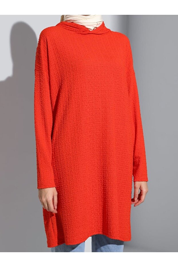 Hooded Plain Flowing Spring Tunic - 2