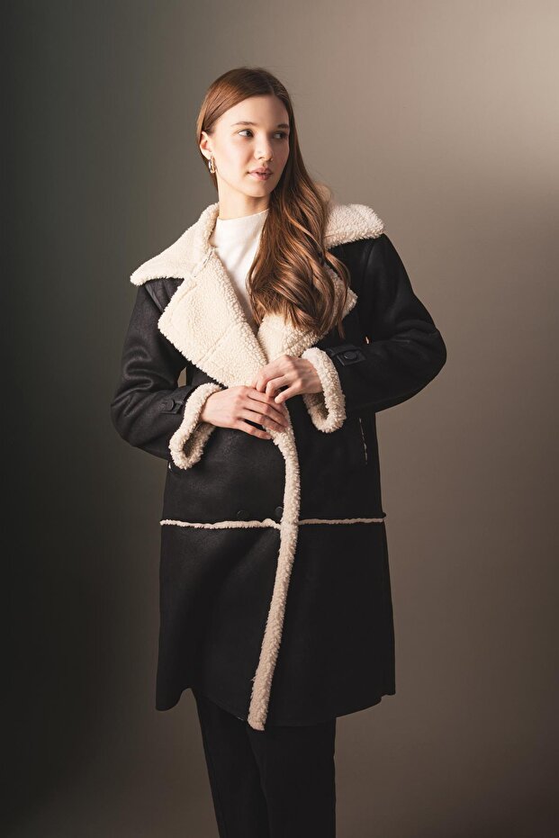 Regular Fit plüss bélés velúr kabát Parka A1305ax23wn - 1