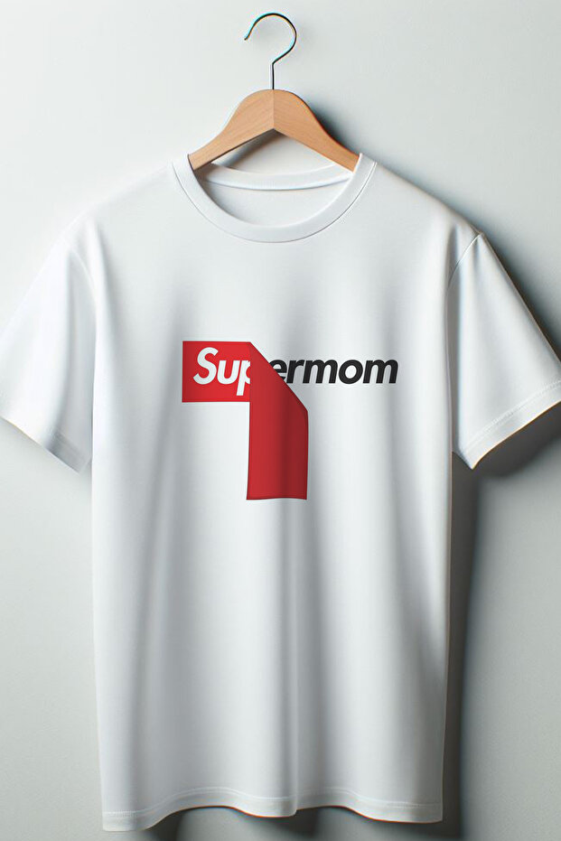 SuperMom Printed Mother's Day Gift Oversize White T-shirt